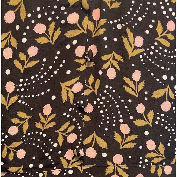 Modcloth Black & Pink Floral Skater Dress Womens Size 6 Casual Flattering Collar - Picture 3 of 9